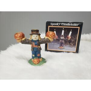 Vintage Scarecrow Halloween Spooky Candolier‎ Candle Holder Decor Retro Pumpkin